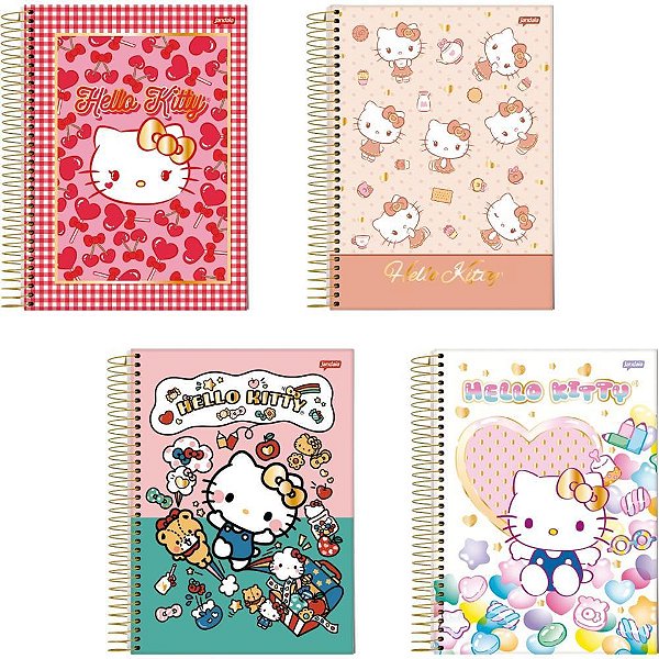 Caderno 01x1 capa dura hello kitty 80fls. - jandaia (pct.c/04)
