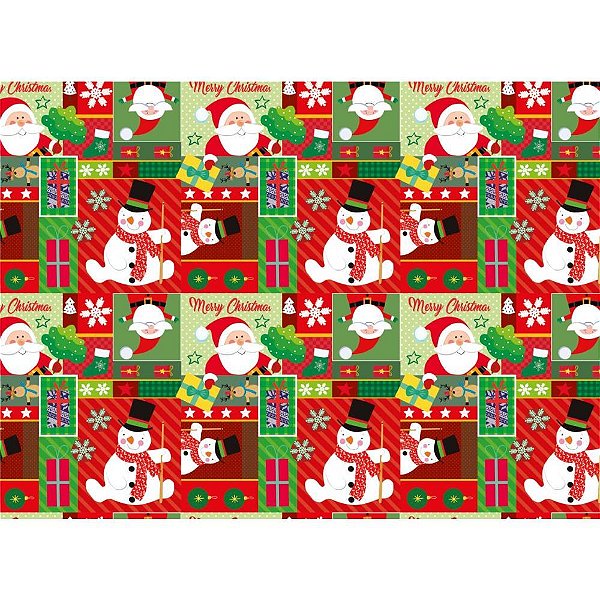 Papel presente natal 66x96cm mono sortido - cristina (pct.c/25)