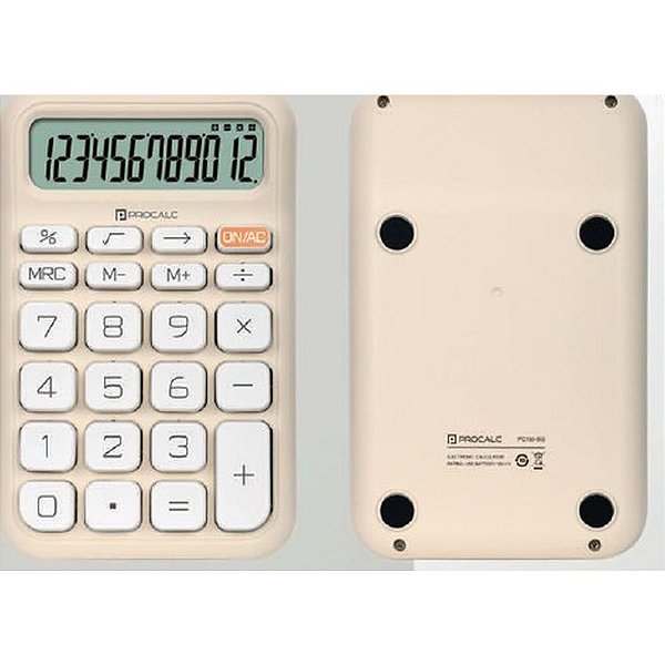 Calculadora de mesa 12 dig. bege solar/bater.pc130 - procalc (unidade)