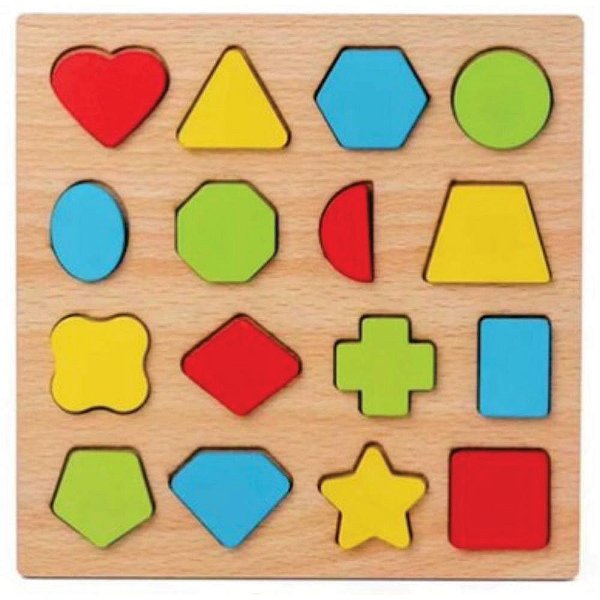 Brinquedo pedagogico madeira encaixe formas e fracoes - toy mix (unidade)