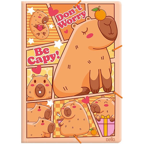 Pasta aba elastica plastica capivara a4 be capy laranja - dello (pct.c/10)