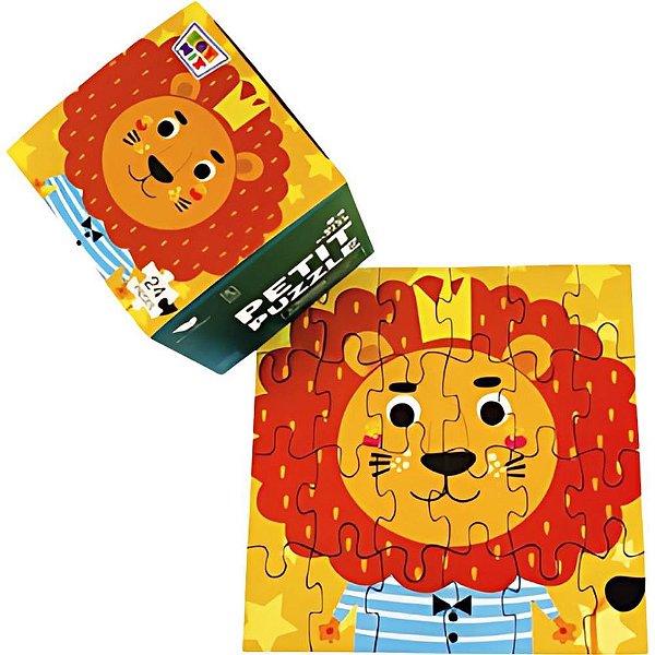 Quebra-cabeca cartonado petit leao 24 pecas 14x14cm - toy mix (unidade)
