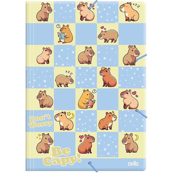 Pasta aba elastica plastica capivara a4 be capy azul - dello (pct.c/10)