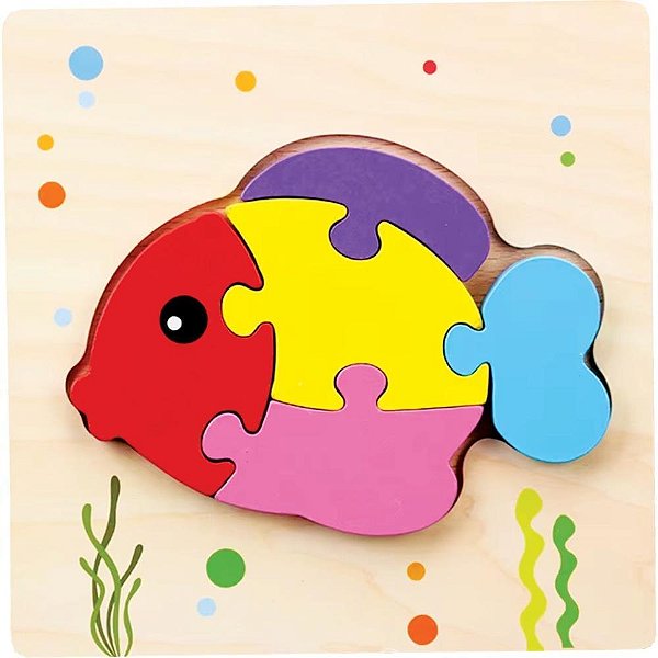 Quebra-cabeca madeira peixe rf8 - toy mix (unidade)