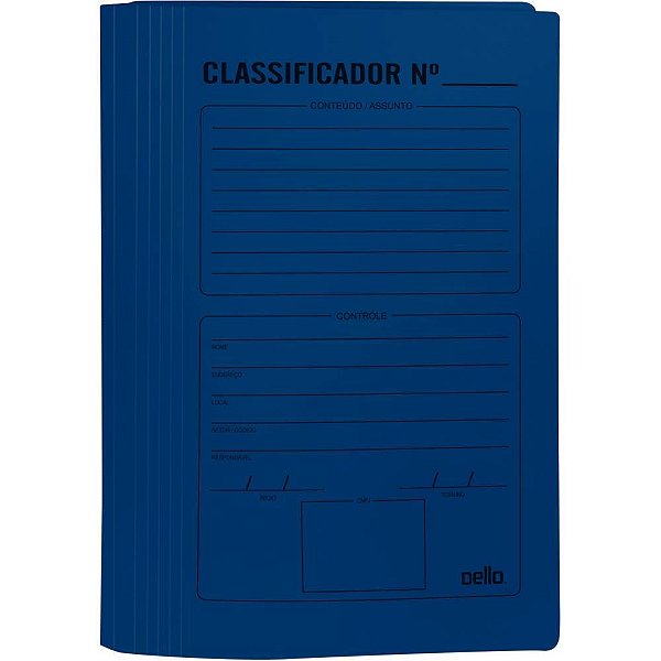 Pasta classificador rapido plastica com grampo e impressa - dello (pct.c/10)