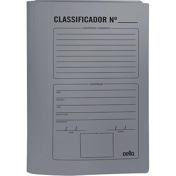 Pasta classificador rapido plastica com grampo e impressa - dello (pct.c/10)