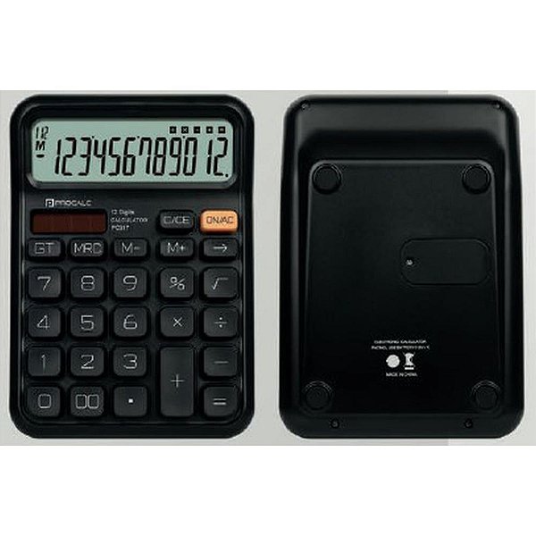 Calculadora de mesa 12 dig. pt solar/bateria pc317 - procalc (unidade)