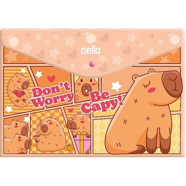 Pasta envelope a4 be capy com botao laranja - dello (pct.c/10)