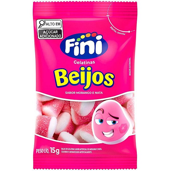 Doce beijos de morango 15g. - fini (dp.c/12)