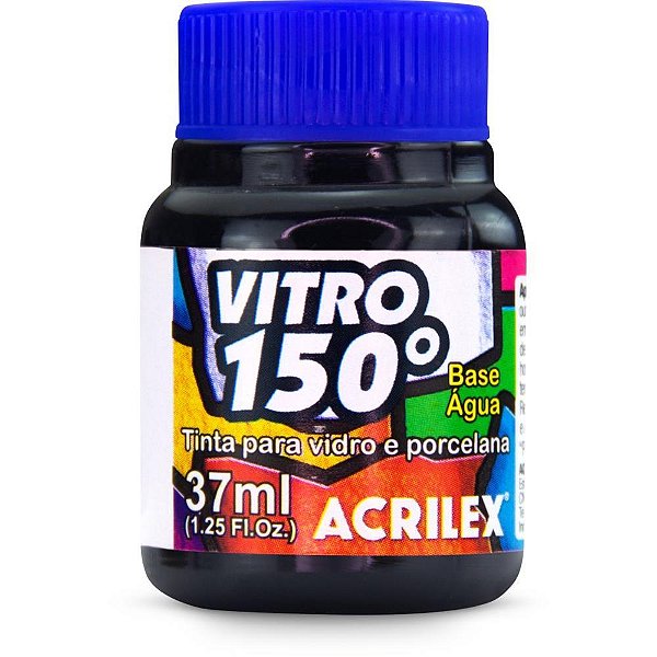 Tinta vitral vitro 150 37ml preto - acrilex (cx.c/06)