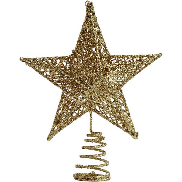 Artigo para decoracao natal ponteira aramada 15cm ouro - kit (unidade)