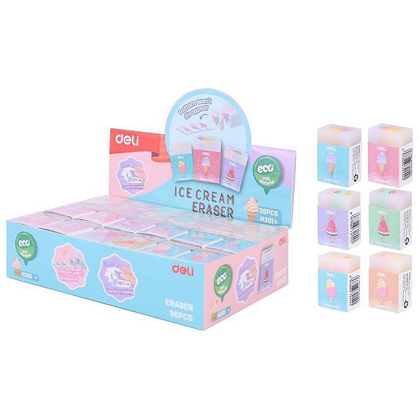 Borracha decorada ice cream pvc sortido - deli (dp.c/36)
