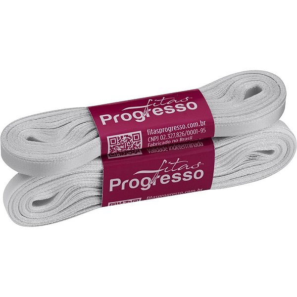 Fita de cetim 07mm 10m. cinza claro 2028 - fitas progresso (unidade)