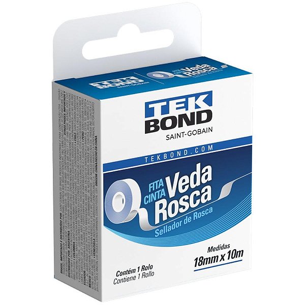 Fita veda rosca 18mmx10m. - tekbond (unidade)