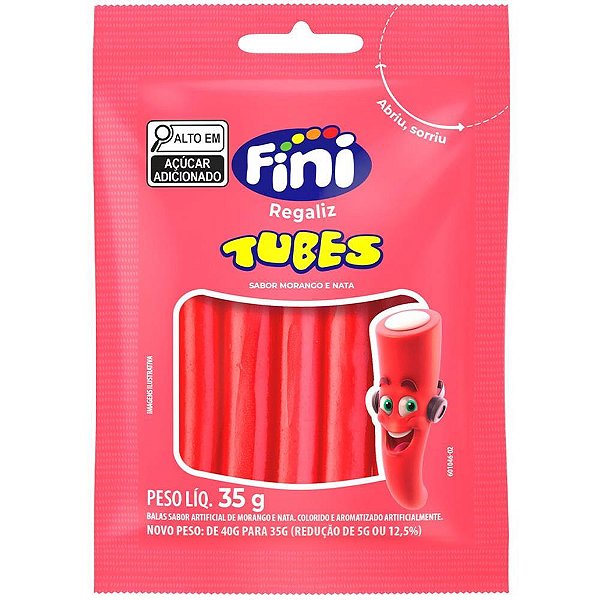 Doce tubes morango 35g - fini (dp.c/10)