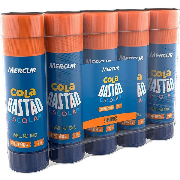 Cola em bastao escolar 40g - mercur (pct.c/05)