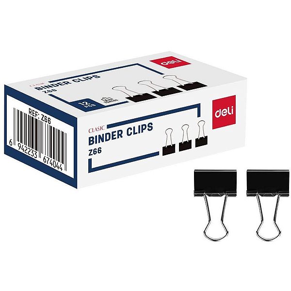 Prendedor de papel effortless 15mm - deli (cx.c/12)