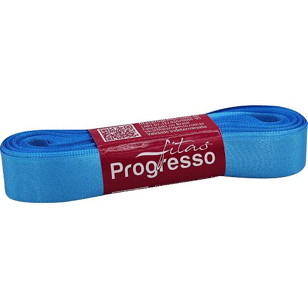 Fita de cetim 15mm 10m. azul medio 1390 - fitas progresso (unidade)