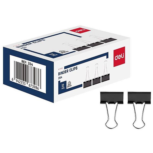 Prendedor de papel effortless 25mm - deli (cx.c/12)