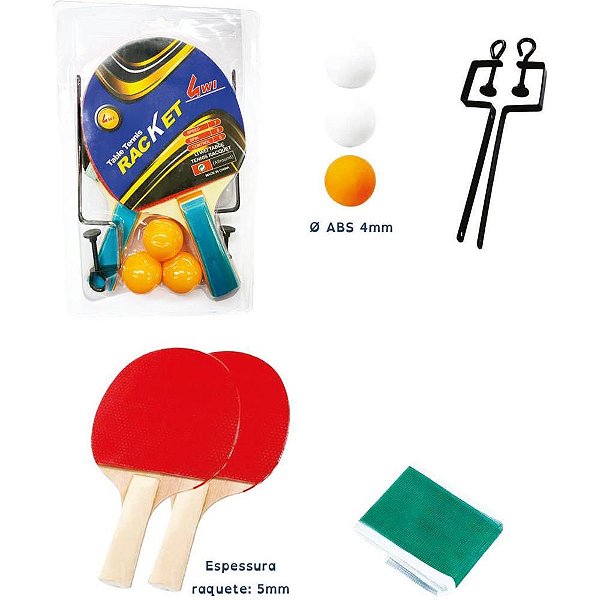 Raquete para ping pong ping pong kit 8pcs - toy mix (unidade)