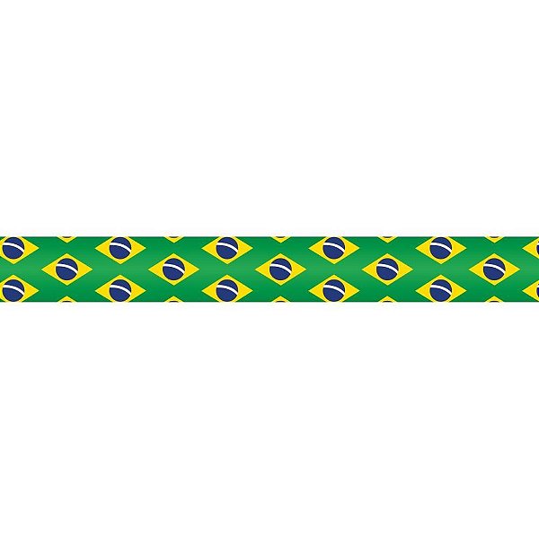 Fita de cetim decorada 15mm 10m. bandeiras brasil vd - fitas progresso (unidade)