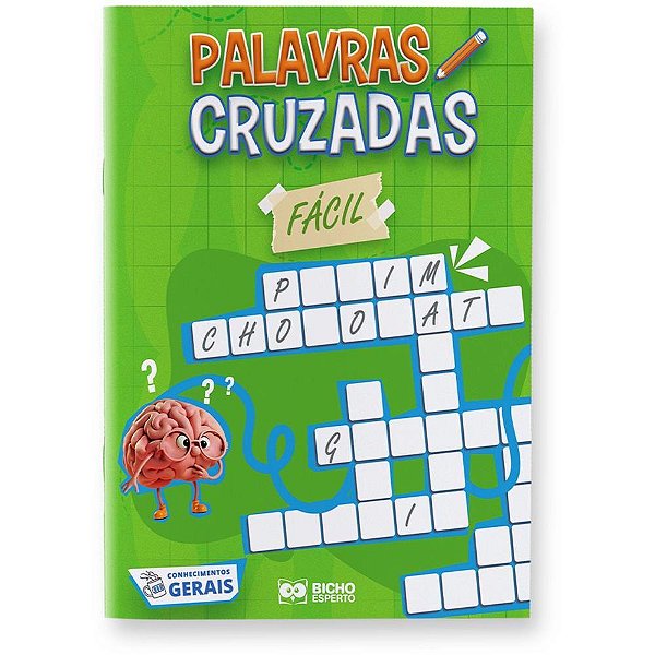 Livro de atividades cruzadinhas nivel facil - bicho esperto (pct.c/10)