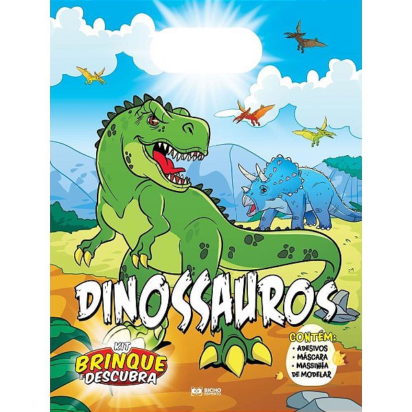 Livro com adesivos brinque e descubra dinossauros - bicho esperto (unidade)