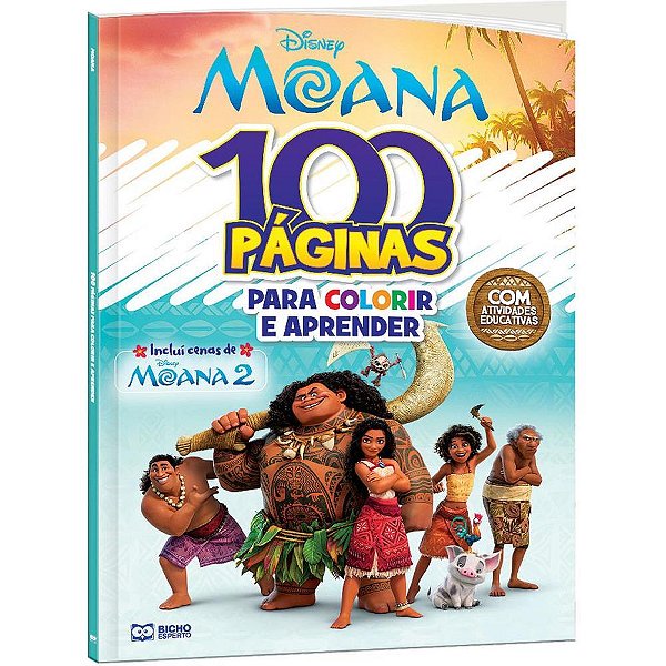 Livro infantil colorir moana 2 100pgs 27x20cm - bicho esperto (unidade)