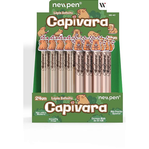 Lapis preto redondo infinito hb capivara - newpen (dp.c/24)