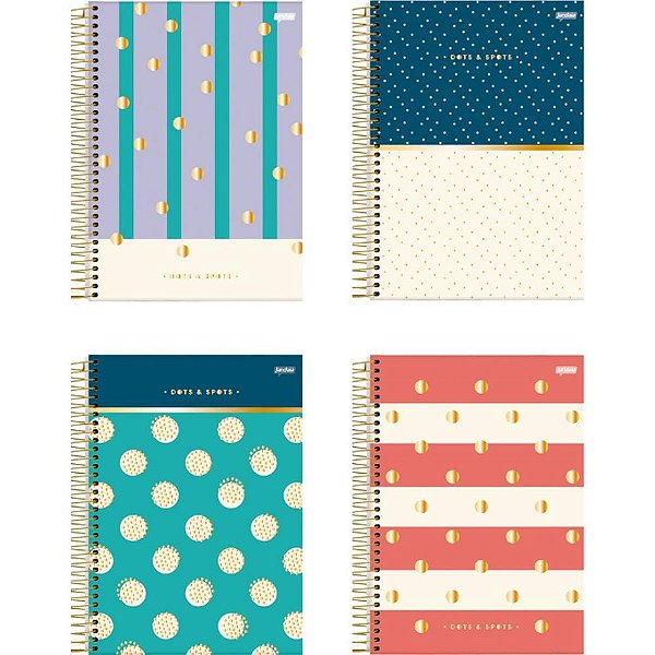 Caderno 01x1 capa dura dots spots 80fls. - jandaia (pct.c/04)