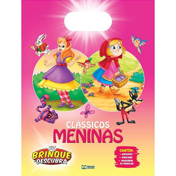 Livro com adesivos brinque e descubra meninas - bicho esperto (unidade)