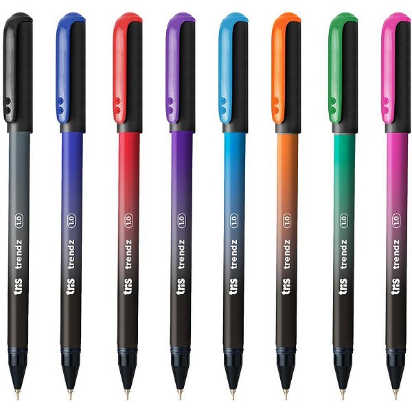 Caneta esferografica tris trendz 1.0mm 8cores sorti - summit (dp.c/50)