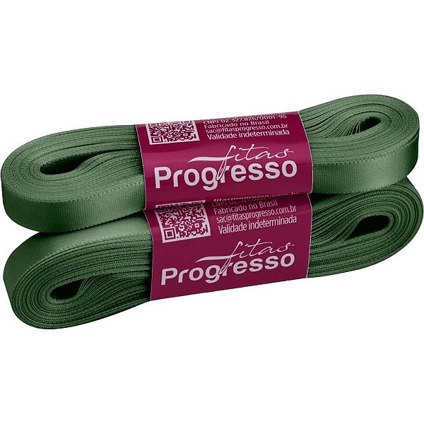 Fita de cetim 10mm 10m. verde oliva 2059 - fitas progresso (unidade)