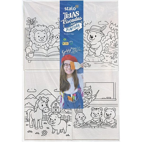 Brinquedo para colorir animais- gabi calazans 15x22cm - stalo (bl.c/04)