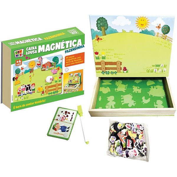 Quebra-cabeca madeira fazendinha magnetico 80pcs - toy mix (unidade)