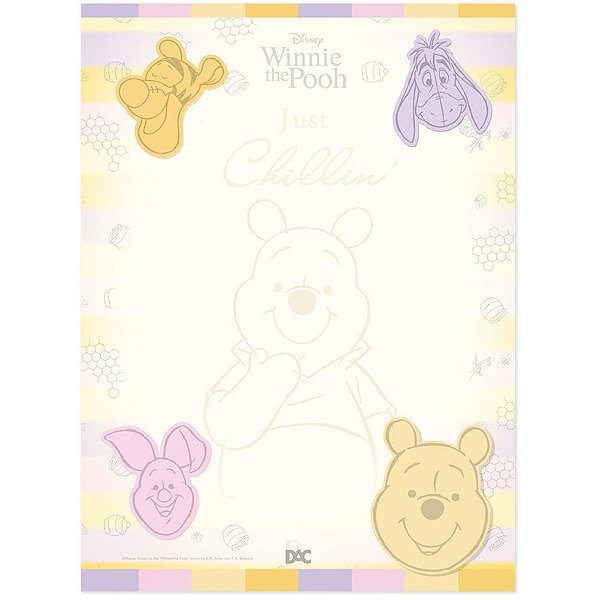 Papel de carta decorado pooh univ. 48f 90g - dac (unidade)