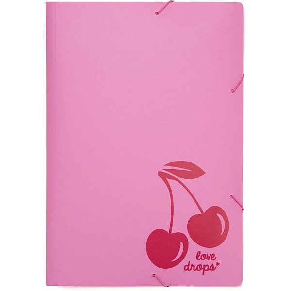 Pasta aba elastica plastica a4 cereja - polibras (pct.c/05)