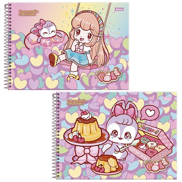 Caderno desenho univ capa dura doll 80fls. - foroni (pct.c/05)