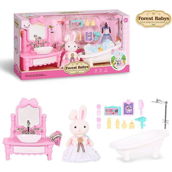 Casinha de boneca forest babys banho magico - pp import (unidade)