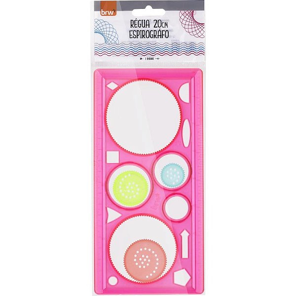 Regua plastica espirografo 20cm (s) - brw (cx.c/24)