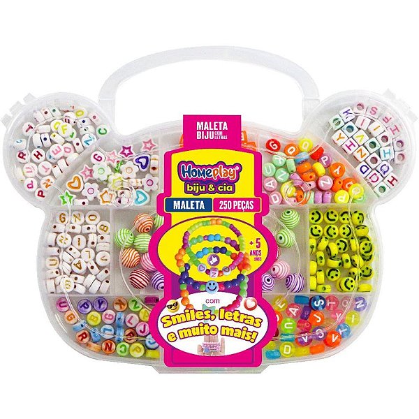 Bijuteria e micanga maleta biju com letras 250pcs - homeplay (unidade)