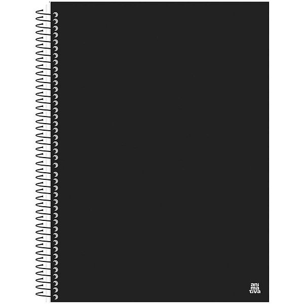 Caderno 01x1 capa dura kbom black 70f - animativa (pct.c/04)
