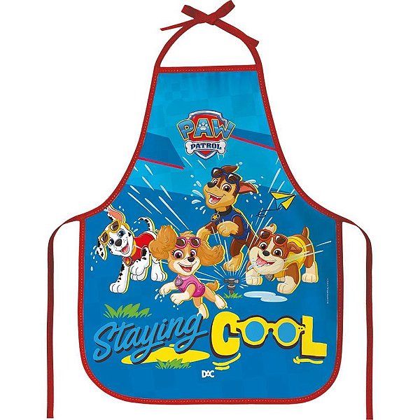 Avental escolar decorado patrulha canina pvc 390x490mm - dac (unidade)