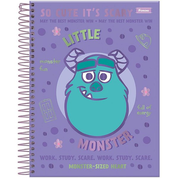 Papel de carta decorado monstros s. a. caderno cd.80f - foroni (pct.c/04)