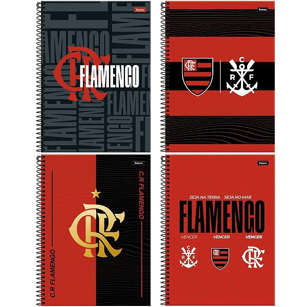 Caderno 10x1 cp.dura colegial flamengo 160fls. - foroni (pct.c/04)