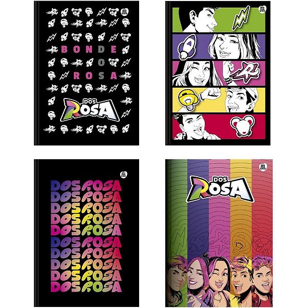 Caderno brochurao capa dura dos rosa 80fls. - animativa (pct.c/05)