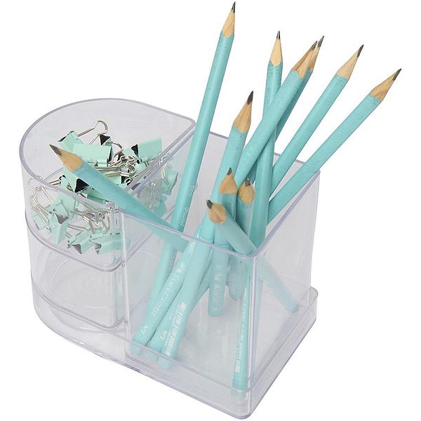 Acessorio para mesa organizador compact cristal 4 - polibras (kit)