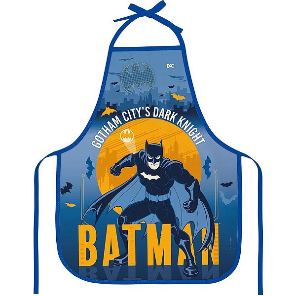 Avental escolar decorado batman pvc 390x490mm - dac (unidade)