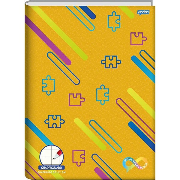Caderno quadriculado univers. neuro cd 10x10mm 60fls - jandaia (pct.c/05)