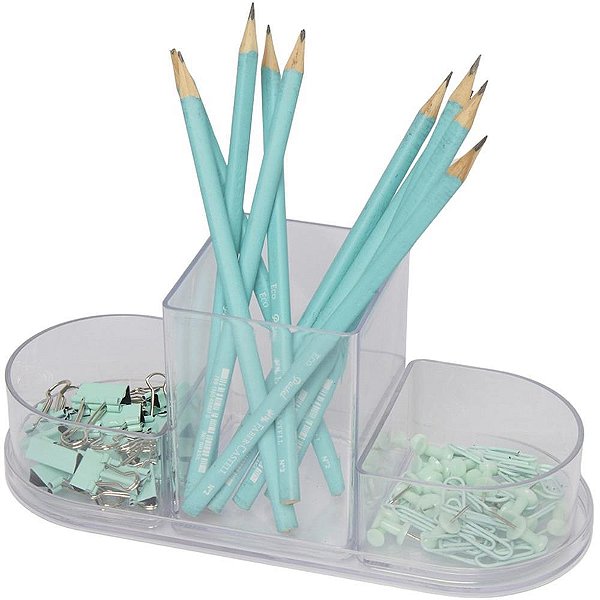 Acessorio para mesa organizador triple cristal 4 p - polibras (kit)